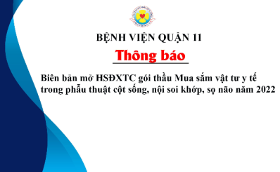 Biên bản mở HSĐXTC gói thầu Mua sắm vật tư y tế trong phẫu thuật cột sống, nội soi khớp, sọ não năm 2022